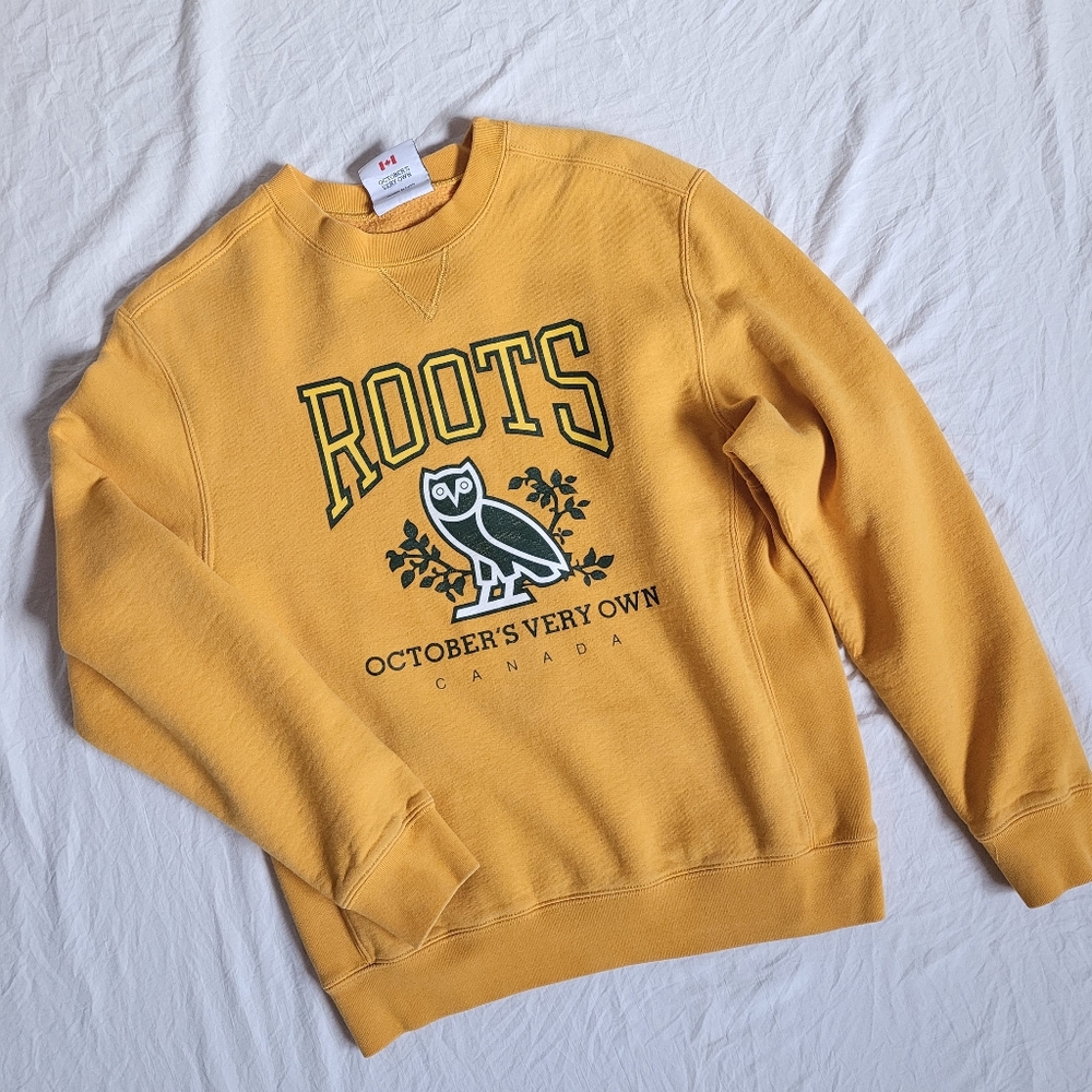 Roots x OVO Men's Yellow Crewneck Sweater